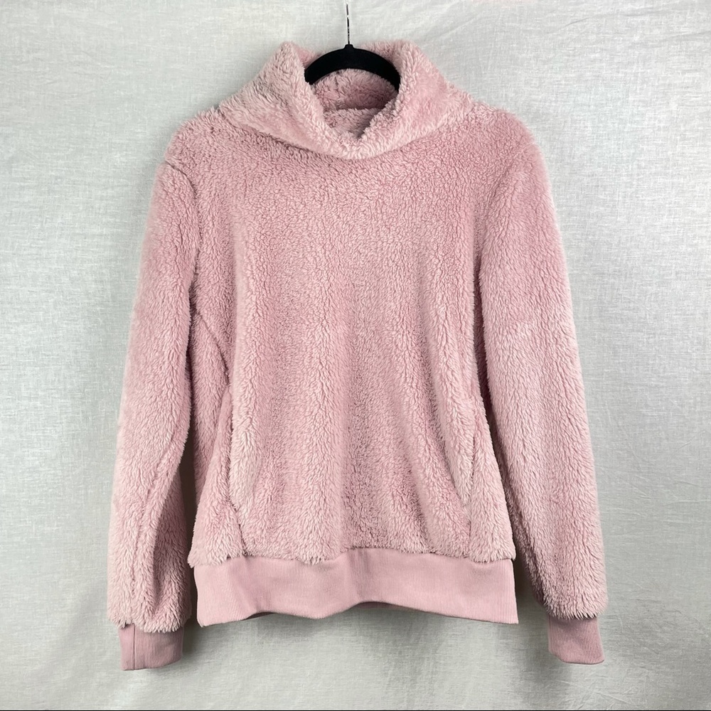 Lukka Lux Pink Turtleneck Plush Pullover Sweater